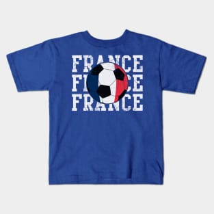 France Flag Soccer Ball Kids T-Shirt